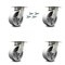 Service Caster 6 Inch Kingpinless Semi Steel Wheel Swivel Caster Set with Swivel Lock SCC SCC-KP30S620-SSR-BSL-4 - alternate 1